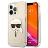 Apple iPhone 13 Pro Karl Lagerfeld dėklas Glitter Karl`s Head (KLHCP13LKHTUGLGO) aukso spalvos