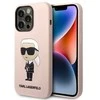 Apple iPhone 14 Pro Max Karl Lagerfeld dėklas silikoninis NFT Ikonik Magsafe (KLHMP14XSNIKBCP) rožinės spalvos