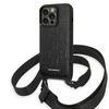 Apple iPhone 14 Pro Karl Lagerfeld dėklas Monogram Plaque Logo Strap (KLHCP14LSTMMK) juodos spalvos