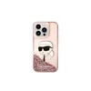 Apple iPhone 14 Pro Max Karl Lagerfeld dėklas Glitter NFT Karl Head (KLHCP14XLNKHCP) rožinės spalvos