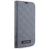 Karl Lagerfeld KLBKP14LSAKLHPG Apple iPhone 14 Pro 6.1" atverčiamas dėklas telefonui sidabro spalvos Saffiano Monogram