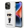 Apple iPhone 14 Pro Karl Lagerfeld dėklas Silicone Ikonik (KLHCP14LSNIKBCH) baltos spalvos