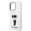 Apple iPhone 14 Pro Karl Lagerfeld dėklas Silicone Ikonik (KLHCP14LSNIKBCH) baltos spalvos