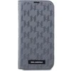 Karl Lagerfeld KLBKP14SSAKLHPG Apple iPhone 14 6.1" atverčiamas dėklas telefonui sidabro spalvos Saffiano Monogram
