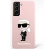 Samsung Galaxy S23 Karl Lagerfeld silikoninis dėklas Ikonik (KLHCS23LSNIKBCP) rožinės spalvos