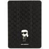 Karl Lagerfeld Saffiano Monogram Ikonik dėklas iPad 10.2" 2019 (7-osios kartos) su Folio Magnet ištisiniu dangteliu - Juodas