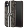 Apple iPhone 11 / XR Guess dėklas 4G Printed Stripe MagSafe (GUHMN61P4RPSW) rudos spalvos