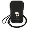 Karl Lagerfeld krepšys 6,1" dėklas Saffiano Ikonik Karl`s (KLHCP12MOPHKMK) juodos spalvos