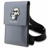 Karl Lagerfeld telefono dėklas phone KLWBSAKCPMG sidabrinis harddėklas Phone Pounch Universal Saffiano K-C NFT
