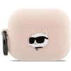 Karl Lagerfeld 3D Logo NFT Choupette Head Silicone dėklas skirtas AirPods Pro 3 Rožinė