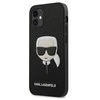 Dėklas Karl Lagerfeld KLHCP13SSAKHBK iPhone 13 mini 5,4" juoda/juodas hardcase Saffiano Ikonik Karl's Head