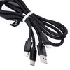 Maxlife Nylon 3in1 USB laidas A tipas - microUSB + Lightning + USB tipas C - juodas - 1m
