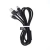 Maxlife Nylon 3in1 USB laidas A tipas - microUSB + Lightning + USB tipas C - juodas - 1m