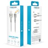 Forever Sleek kabelis USB - Lightning 1,0 m 2.4A baltos spalvos