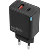 Maxlife MXTC-09-30AC GaN PD QC įkroviklis 1x USB-C 1x USB 30W juodas