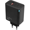 Maxlife MXTC-09-65ACC GaN PD QC charger 2x USB-C 1x USB 65W juodas
