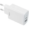 Maxlife MXTC-10-30AC PD QC įkroviklis 1x USB-C 1x USB 30W baltos spalvos