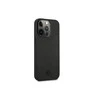 Mercedes Benz Apple iPhone 13 Pro Mercedes dėklas odinis Meshed Metal Logo (MEHCP13LMBLBK) juodos spalvos