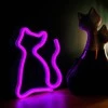 Sieninis šviestuvas TelForceone Neoninė LED lemputė CAT rožinė Bat + USB FLNE04 Forever Light