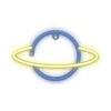 Neoninis LED šviestuvas SATURN geltonas mėlynas Šikšnosparnis + USB FLNE11 Forever Light