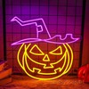 TelForceone Neoninė PLEXI LED PUMPKIN WITCH violetinės spalvos inė oranžinė FPNE17"Forever" šviesiai