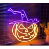 TelForceone Neoninė PLEXI LED PUMPKIN WITCH violetinės spalvos inė oranžinė FPNE17"Forever" šviesiai