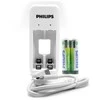 Philips NiMH kroviklis su USB laidu ir 2xAAA baterijomis