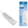 „Philips“ viršįtampių apsaugos įrenginys Balta, 3 lizdai, 2 x USB, 2 m, SPN3032WA/60