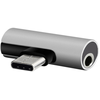 TelForceone Setty adapteris USB-C - garso lizdas 3,5 mm + USB-C AD-C-JC-7 sliver