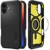 Spigen Tough Armor MagSafe su stoveliu Apple iPhone 16 – dėklas telefonui juodos spalvos
