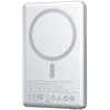 Telforceone BWOO aliuminio magnetic power bank P75 PD 20W 5000 mAh with digital display and USB-C port sidabrinis