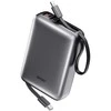 Telforceone BWOO power bank P73 22.5W 20000 mAh with 2 built-in cables 1 x USB-C 1 x Lightning juodas