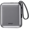 Telforceone BWOO power bank P74 22.5W 10000 mAh with 2 built-in cables 1 x USB-C 1 x Lightning juodas