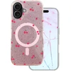 Telforceone „Cherry Mag“ dėklas, skirtas „iPhone 17 6,3“ blizgučiams