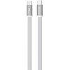 Eaton Telforceone Devia Ultra3 usb-c PD 240W Metal Woven Flat Fast Charging Cable 1,5 m baltas
