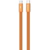 Telforceone Devia Ultra3 USB-C PD 240W metalinis austas plokščias greito įkrovimo kabelis 1,5 m oranžinis