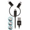 Forever 3in1 kabelis USB - Lightning + USB-C + microUSB 1,0 m 1,5A juodos spalvos