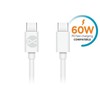 Telforceone Forever kabelis USB-C - USB-C 1,0 m 60W baltos spalvos