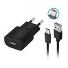 Forever TC-01 įkroviklis 1x USB 2A juodos spalvos + USB-C kabelis