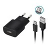 Forever TC-01 įkroviklis 1x USB 2A juodos spalvos + microUSB kabelis