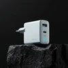 Forever Vibe-TC45AC GaN PD QC įkroviklis 1x USB-C 1x USB 45W sidabrinis