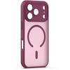 Dėklas Telforceone Mag Matt case for iPhone 17 Pro 6,3'' maroon camera protection