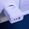 Telforceone Maxlife MXTC-09-65ACC GaN PD QC charger 2x USB-C 1x USB 65W baltas