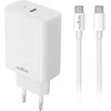 Maxlife MXTC-10-20C PD QC įkroviklis 1x USB-C 20 W baltas + USB-C – USB-C laidas 20 W