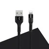Maxlife MXUC-01 kabelis USB - Lightning 1,0 m 2A juodos spalvos nylon