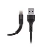 Maxlife MXUC-01 laidas USB – Lightning 1,0 m 2A juodas nailoninis
