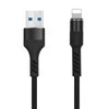 Maxlife MXUC-01 laidas USB – Lightning 1,0 m 2A juodas nailoninis