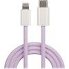 Maxlife MXUC-06 kabelis USB-C - Lightning 1,0 m 20W violetinės spalvos nylon