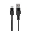 Maxlife MXUC-07 kabelis USB - USB-C 1,0 m 3A juodos spalvos nylon
