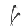 Maxlife MXUC-09 angle kabelis USB - USB-C 1,0 m 3A juodos spalvos